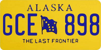 AK license plate GCE898