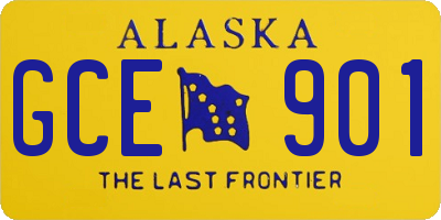AK license plate GCE901