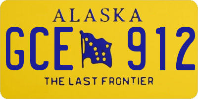 AK license plate GCE912