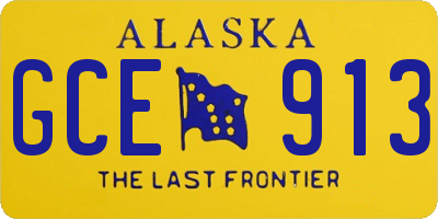 AK license plate GCE913