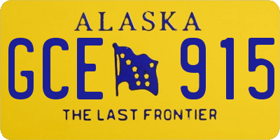 AK license plate GCE915