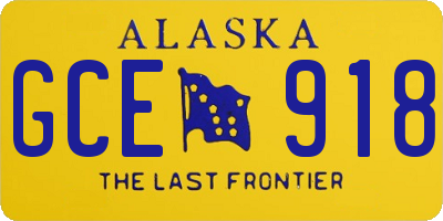 AK license plate GCE918