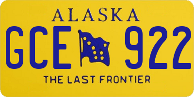 AK license plate GCE922