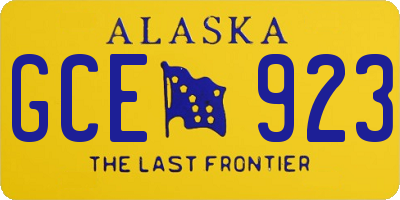 AK license plate GCE923