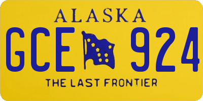AK license plate GCE924