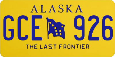 AK license plate GCE926