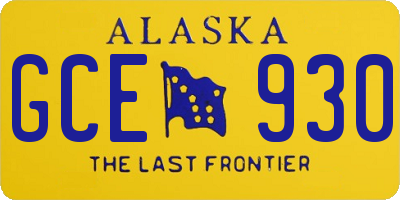 AK license plate GCE930