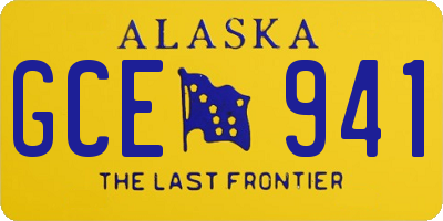 AK license plate GCE941