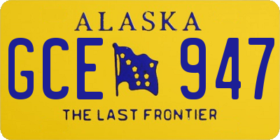 AK license plate GCE947