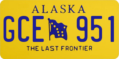 AK license plate GCE951