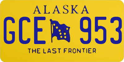 AK license plate GCE953