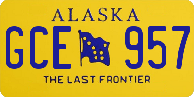 AK license plate GCE957