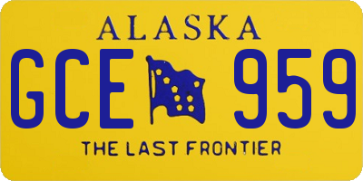 AK license plate GCE959