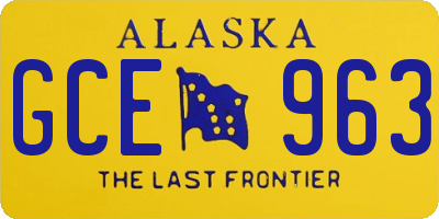 AK license plate GCE963