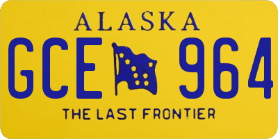 AK license plate GCE964
