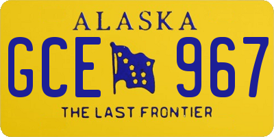AK license plate GCE967