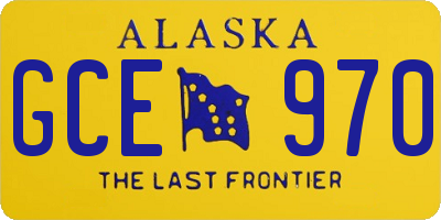AK license plate GCE970