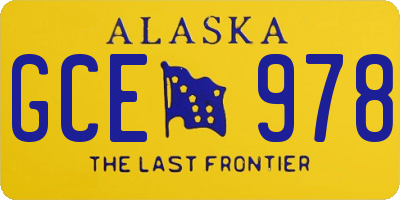 AK license plate GCE978