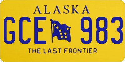AK license plate GCE983