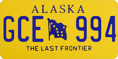 AK license plate GCE994