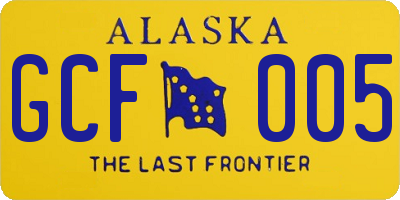 AK license plate GCF005