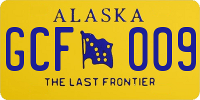 AK license plate GCF009