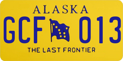 AK license plate GCF013