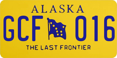 AK license plate GCF016