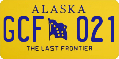 AK license plate GCF021