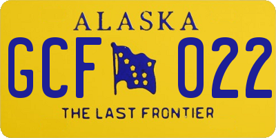AK license plate GCF022