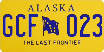 AK license plate GCF023
