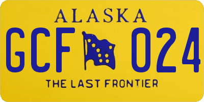 AK license plate GCF024