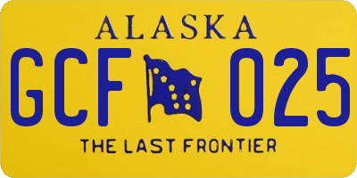 AK license plate GCF025