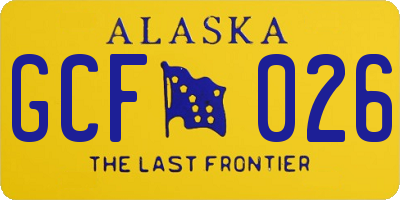 AK license plate GCF026