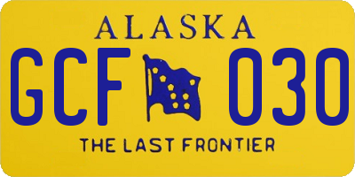 AK license plate GCF030
