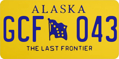 AK license plate GCF043
