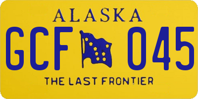 AK license plate GCF045