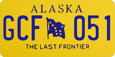 AK license plate GCF051