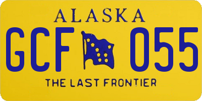 AK license plate GCF055