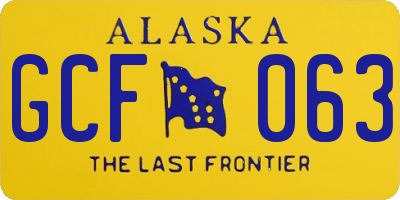 AK license plate GCF063