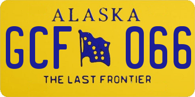AK license plate GCF066