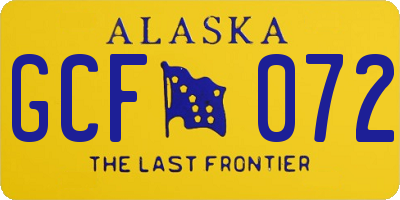 AK license plate GCF072