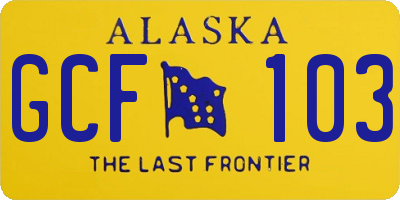 AK license plate GCF103