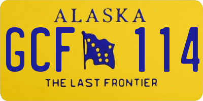 AK license plate GCF114
