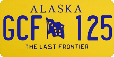 AK license plate GCF125