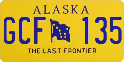 AK license plate GCF135