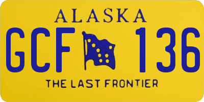 AK license plate GCF136
