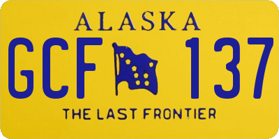 AK license plate GCF137