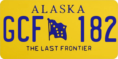 AK license plate GCF182