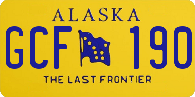 AK license plate GCF190